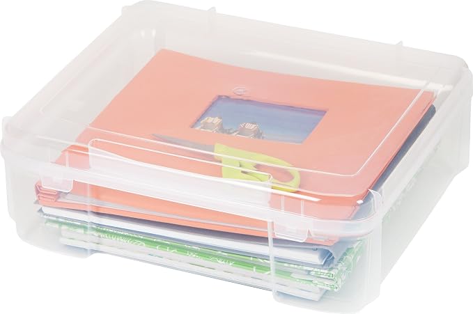 IRIS USA Fits 12" x 12" Paper, Thick Portable Plastic Scrapbook Project Case - Image 3