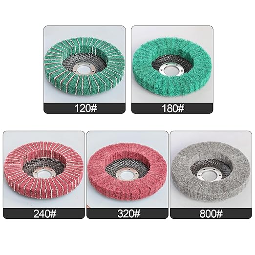 5Pcs 4.5" x 7/8" Nylon Fiber Flap Disc Polishing Grinding Wheel,Scouring pad Buffing Wheel for Angle Grinder, Polishing Tools (Grit 120)
