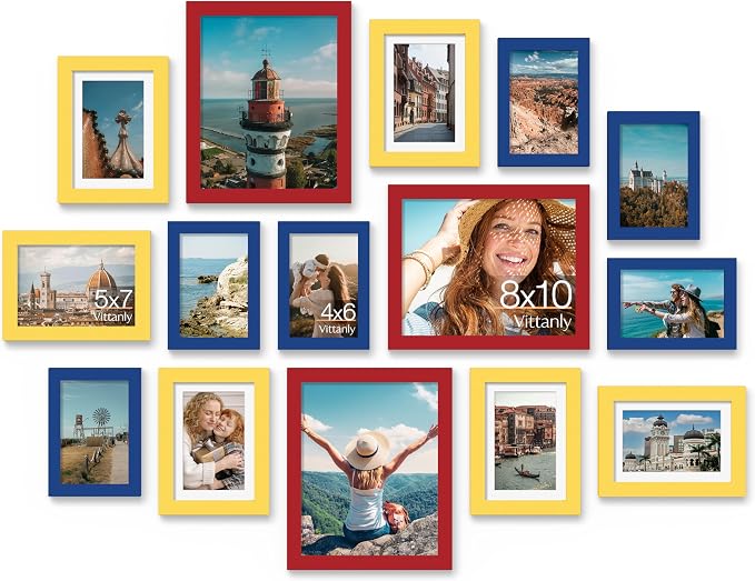 Vittanly 15 Pack Picture Frames Collage Wall Decor, Gallery Frame Set by Vittanly