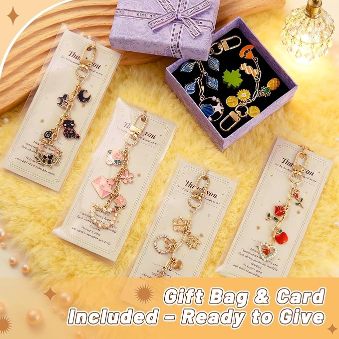 Wurosi 24 Set Lip Gloss Keychain Making Kit, Cellophane Bags, Thank You Cards - Image 7