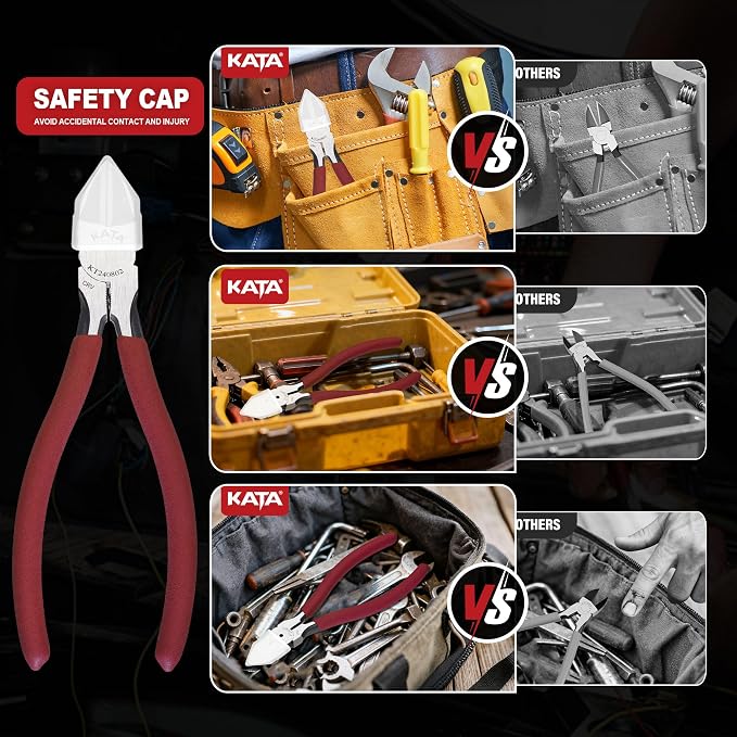 KATA 6 Inch Wire Cutters, Flush Cutter Plier - Image 5