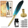 Vintage Feather Quill Pen and Ink Set by Lagarto