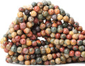 60PCS 6mm Natural Picasso Jasper Gemstone Round Loose Beads by CHEAVIAN