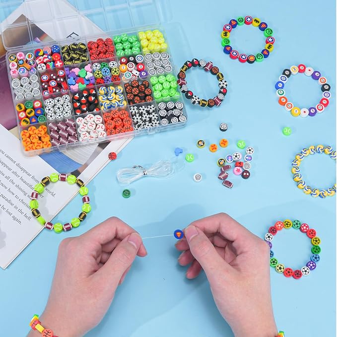 Gionlion Sports Polymer Clay Beads Bracelet Making Kit, Clay Beads - Image 3