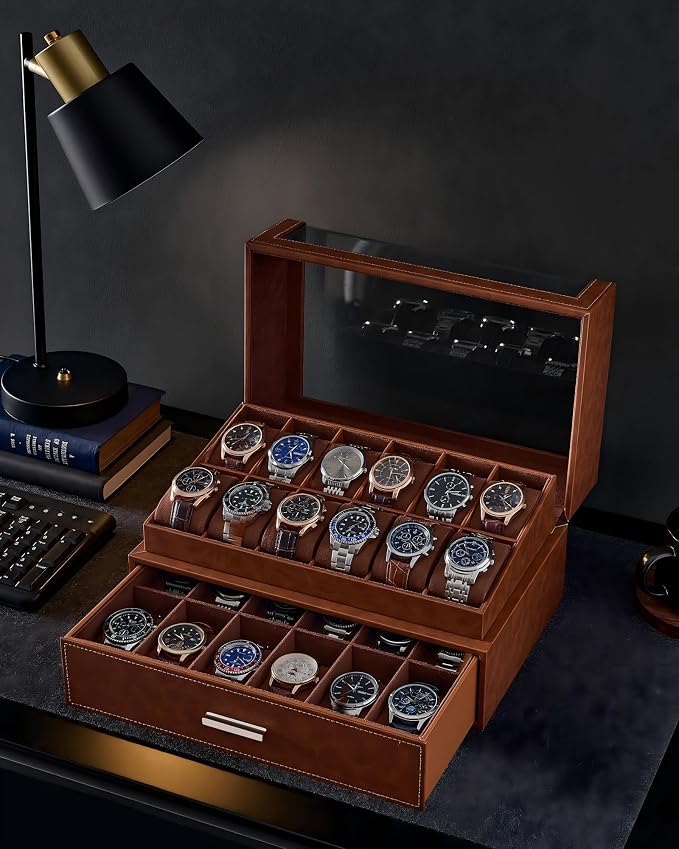 ProCase Watch Box for Men, 24 Slots Watch Display Holder - Image 2