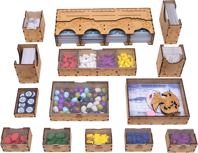 TowerRex Organizer for Wyrmspan Board Game, Storage Insert for Cards, Tokens - Image 2
