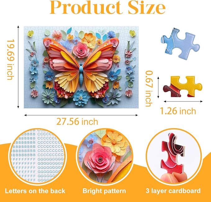 1000 Piece Puzzle for Adults Butterfly Noctilucous Jigsaw Puzzles - Image 2