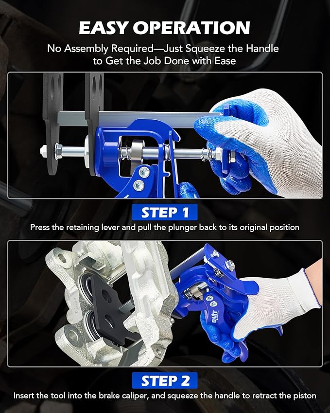 Orion Motor Tech Caliper Piston Compressor Tool, Heavy Duty Brake Caliper Compression Tool for Single Dual Quad Piston Brake Pad Replacement, Disc Brake Piston Compressor Tool for Most Cars & Trucks