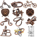 12Pcs Brain Teaser Puzzles for Adults and Teens, 3D Metal Puzzle Set by Unknown