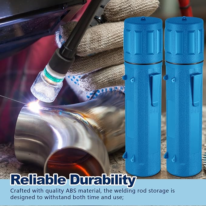 Zonon 2 Pcs Welding Rod Storage Tube 14 Inch Stick Welding Electrode Storage Tube Airproof Welding Rod Holder Waterproof Welding Rod Container for Welding Rod Canister(Blue)