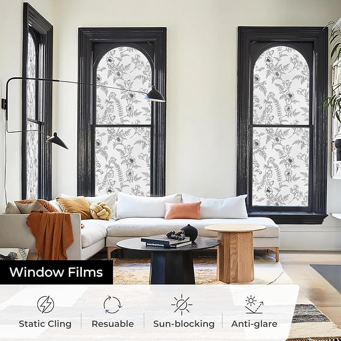 ADD.HERES Window Privacy Film, Colorful Floral Window Stickers, Removable DIY - Image 4