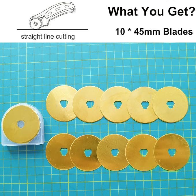 45mm Rotary Cutter Blades 10-Pack Replacement Blades Fits Fiskars, OLFA - Image 5