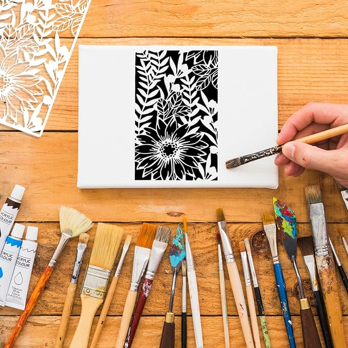 12 Pcs Abstract Geometric Texture Stencils - Image 5