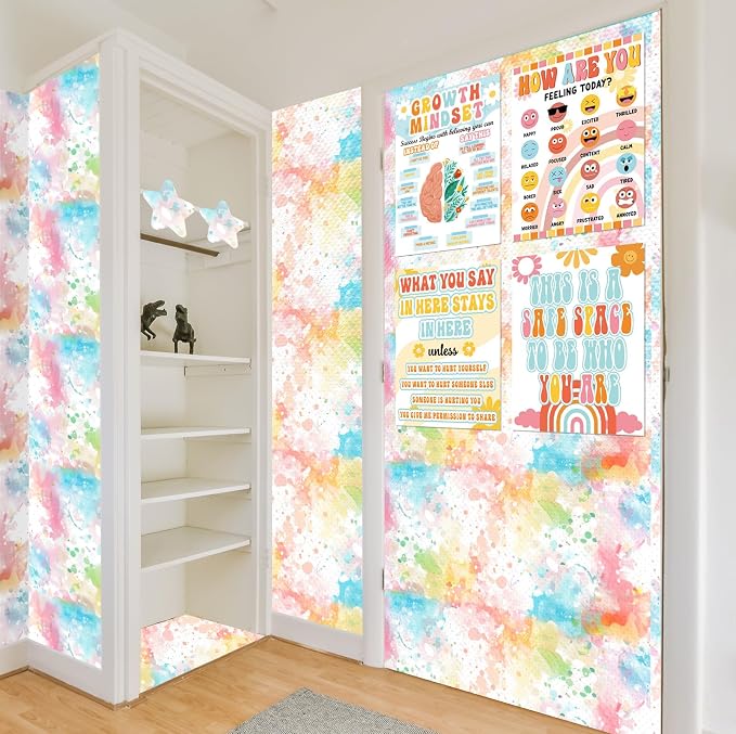 Inkspire Tie-Dye Bulletin Board Paper Roll, 14.8FTx47IN Large Reusable - Image 7