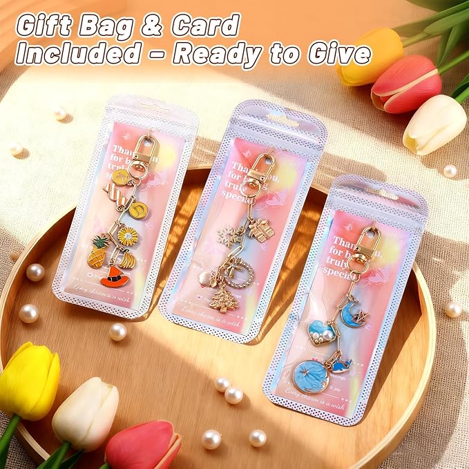 Wurosi 50 Set Paperclip Keychain Making Kit, Bag Charm Kit, 50 Keychain Clips - Image 7