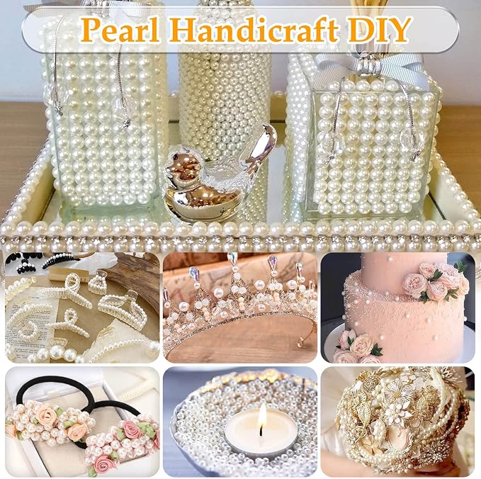anezus Pearl Beads for Craft, 6 mm Small Sew on Pearl Beads - Image 6