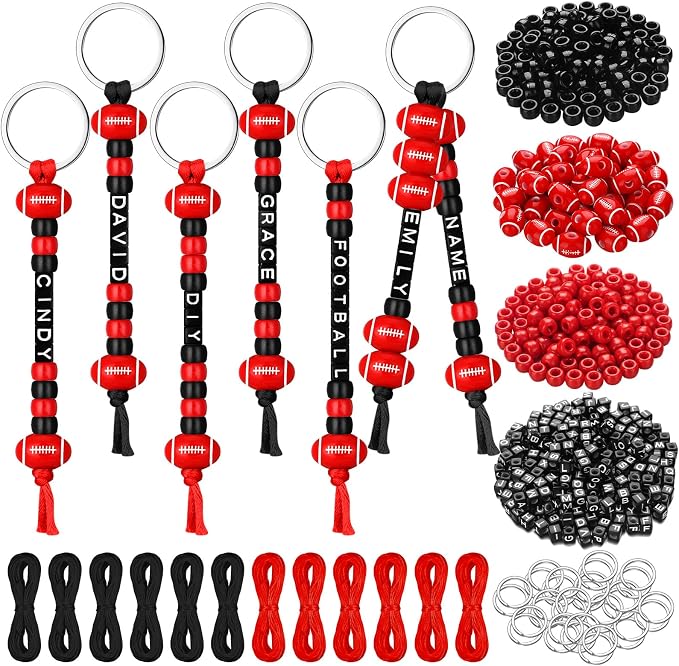 Landical 564 Pcs Football Keychain Making Kit DIY Football Bead Key Chain Craft by Landical