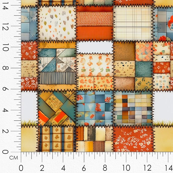 Cozy Autumn Patchwork House Fabric Panel – Six 10×10 inch Designs + Bonus - Image 8