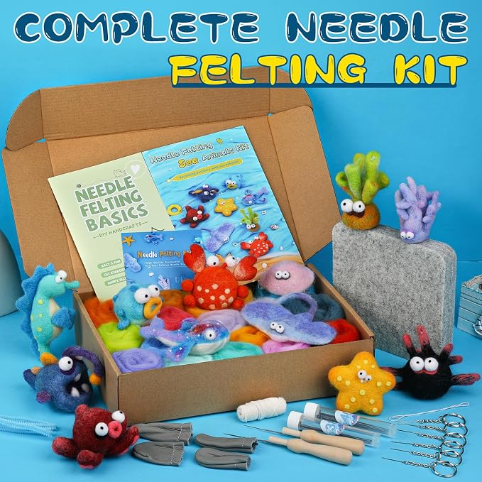 Fedmut Needle Felting Kits for Beginners Adult 12 Sea Animal Supplies - Image 2