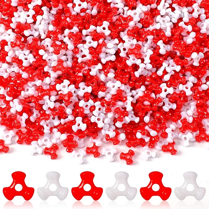 UPINS Red White Tri Beads - Image 8