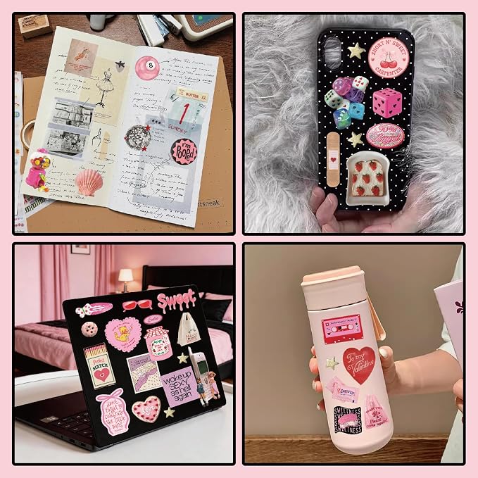 PRSTINCOL Sweetheart Vintage Style Sticker Book, 30 Pages of Aesthetic Stickers - Image 8