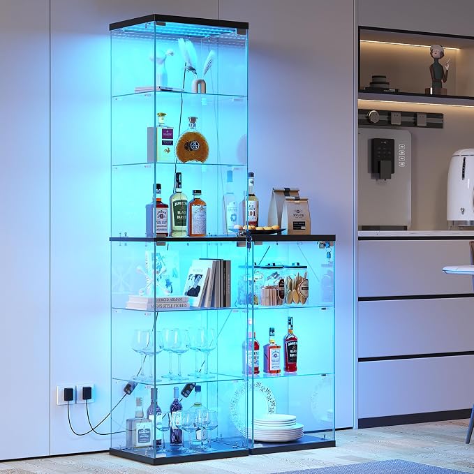 Dystler 3-Tier Glass Display Case, RGB LED Lights - Image 9