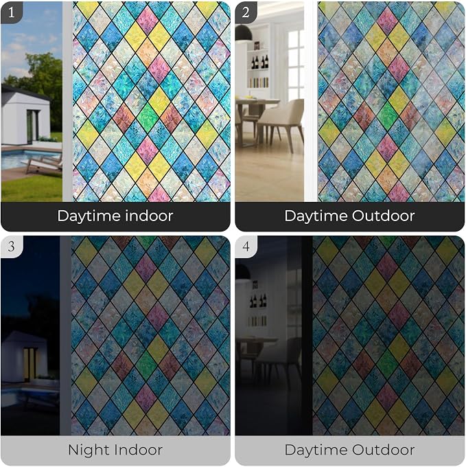 ADD.HERES Window Privacy Film, Stained Glass Decorative Static Cling, Removable - Image 7