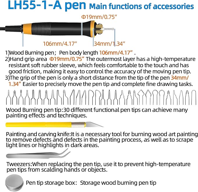 FIRElood LH55-1 wood burning kit, wood burning tool, digitally adjustable - Image 3