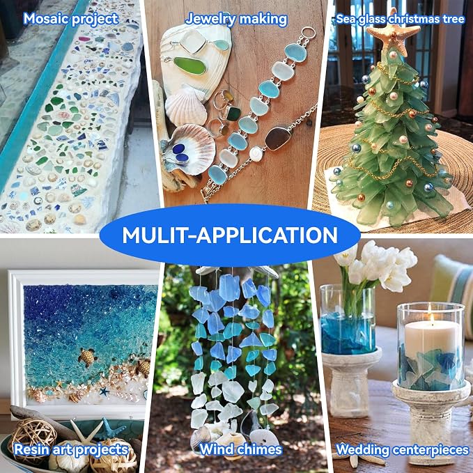 Keedolla 40oz Sea Glass for Crafts, Bulk Sea Glass Art Decor, Tumbled Frosted - Image 8