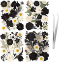 78 Pcs Black and White Dried Pressed Flowers by LGFMGWH