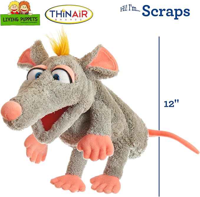 Living Puppets 12-Inch Grey Mouse Hand Puppet - Image 2
