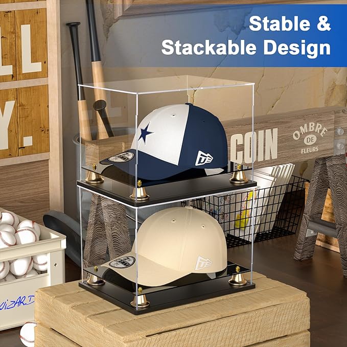 Hat Display Case Clear Acrylic Hat Display Box Assemble Baseball Cap Holder - Image 3