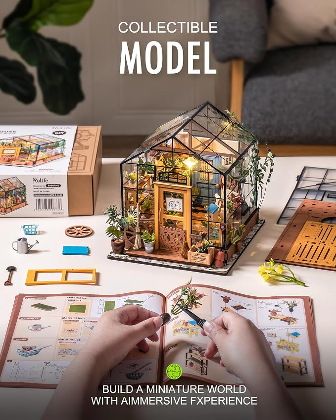 Rolife DIY Miniature Greenhouse Kit, Tiny/Mini House Making Kit - Image 6