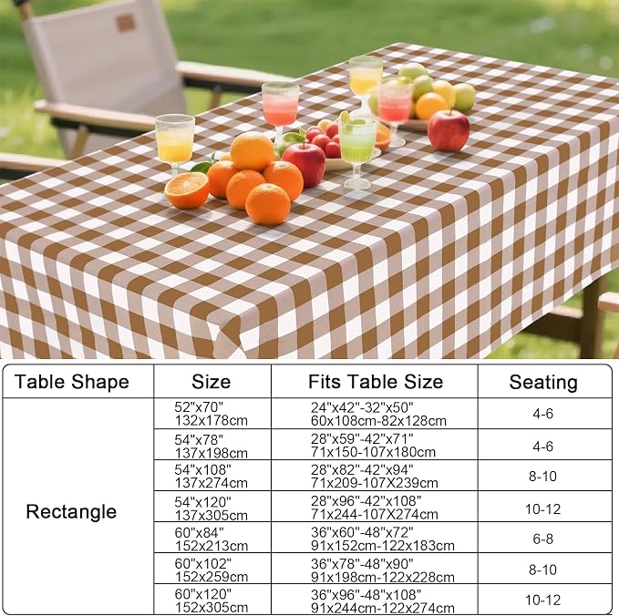 Smiry Square Table Cloth, Waterproof Vinyl Tablecloth - Image 7