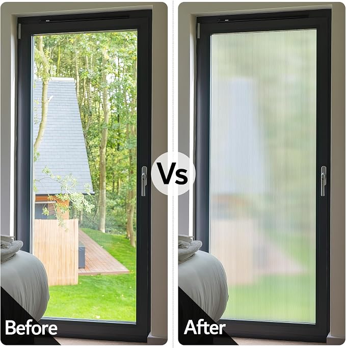 VELIMAX Reeded Glass Window Film, Window Privacy Film, Frosted Window Vinyl - Image 3