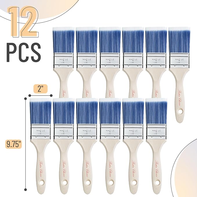 Bates 2-Inch Paint Brushes, 12 Pack - Image 2