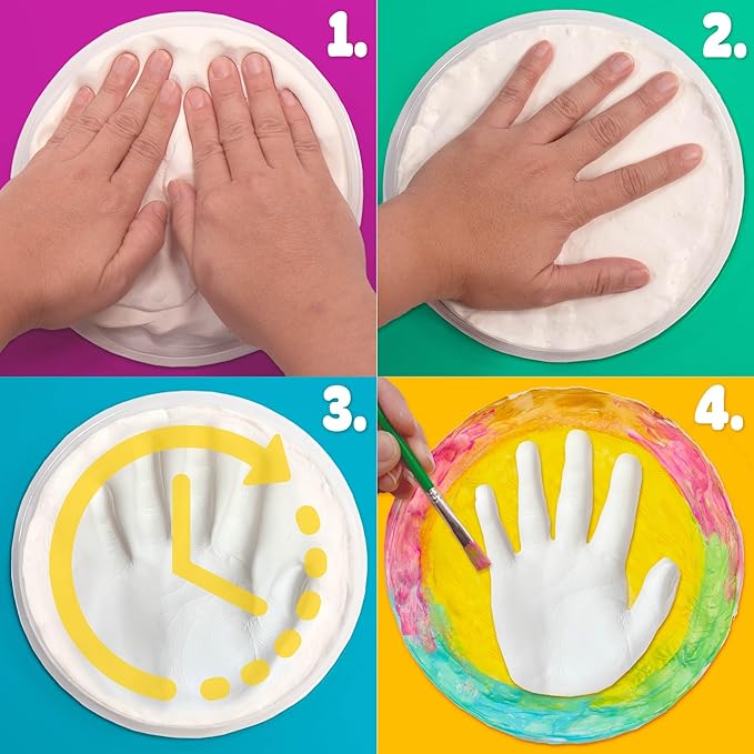 Play-Doh Air Dry Clay Handprint Stone, Includes Reusable Mold, 5 Acrylic Paints - Image 5