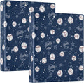 Baseballs and Stars Round Ring Binders 1.5 Inch Softball White Blue Purple 3 by Wamika