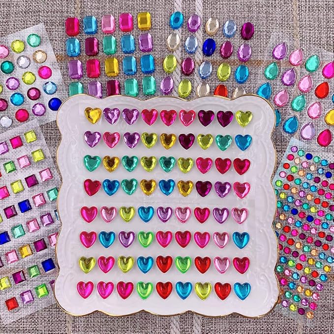 Elwish 365pcs Round Jewels Stickers Gem Stickers Rhinestone - Image 8