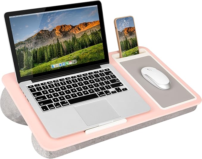 LAPGEAR Home Office Lap Desk – Pink, Fits 15.6” Laptops by LapGear