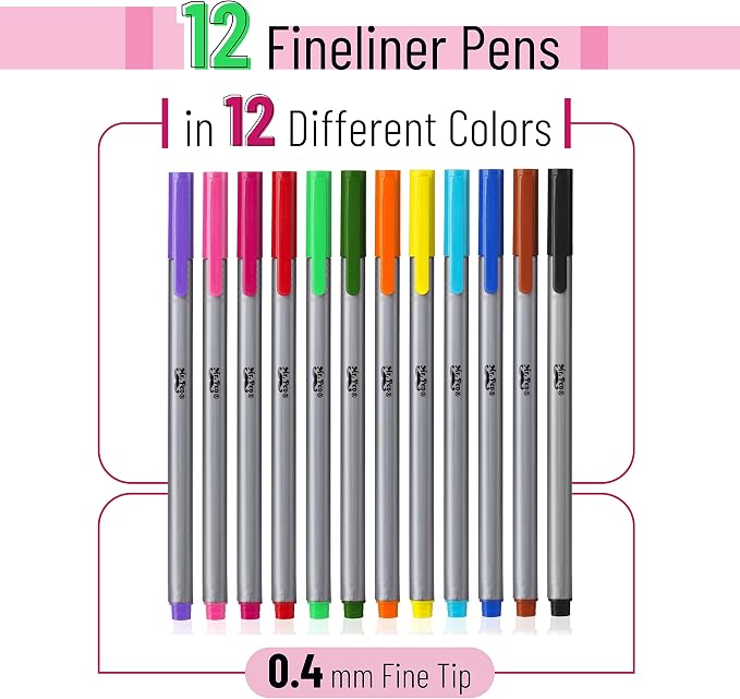 Mr. Pen- Colored Fineliner Pens, 12 Pack, Fine Point | Smooth Bible Journaling - Image 2