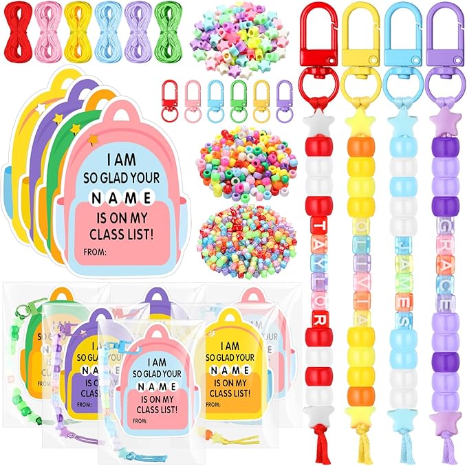 Suncalla 984 Pcs 24 Set Back to School Keychain Making Kit DIY Bead Craft | by Unknown