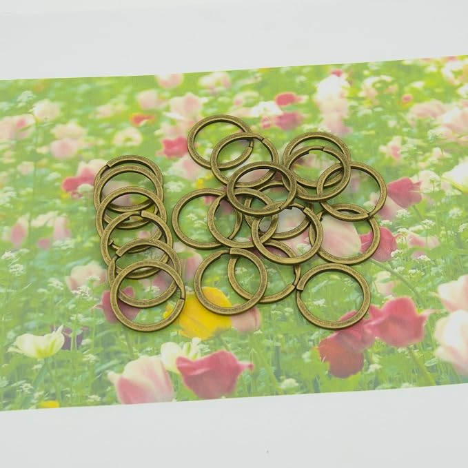20 Pack Key Ring Keychain 1 Inch 25mm Diameter Metal Flat Split Key Chains Rings - Image 8