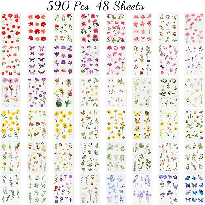 Arme Flower Stickers for Scrapbooking, Decorative Floral Stickers, Small Flower - Image 3
