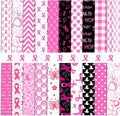 HunnmingRe 20 Pcs 10''x10'' Pink Ribbons Quilting Fabric Square Breast Cancer by HunnmingRe