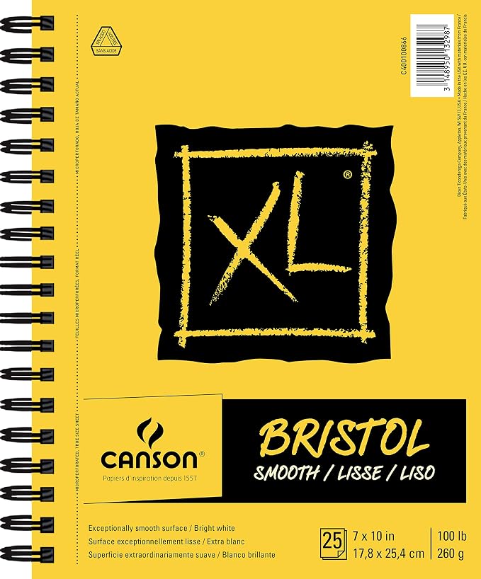 Canson XL Series Bristol Paper, Wirebound Pad, 7x10 inches, 25 Sheets by Unknown