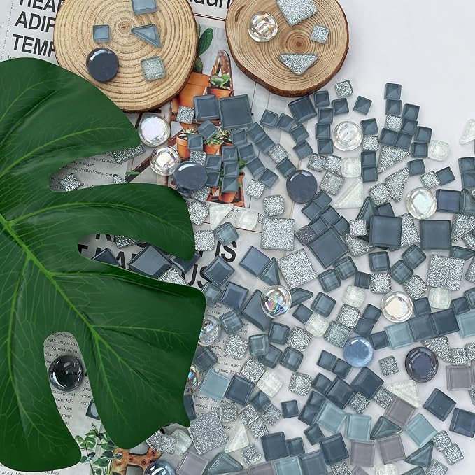 LITMIND 1.1 LB Gray Irregular Glass Mosaic Tiles - Image 4