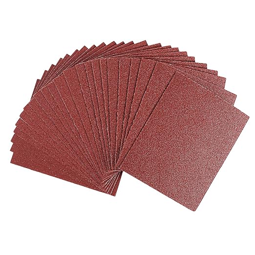 1/4 Sandpaper Sheet,4-1/2"*5-1/2" Assorted 60-80-120,50PACK