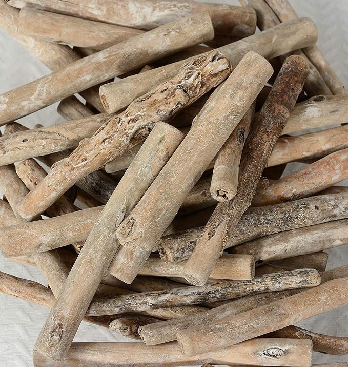 Natural Looking Wood Pieces in Driftwood Finish, 3-6 Inches Long, 1.1 Pound by TenWaterloo