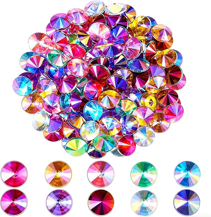 200 Pcs 10mm AB Rhinestones for Bedazzling, Rainbow Effect Craft Gems for by Unknown